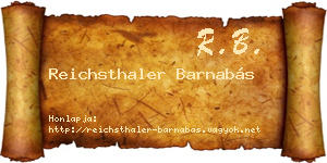 Reichsthaler Barnabás névjegykártya